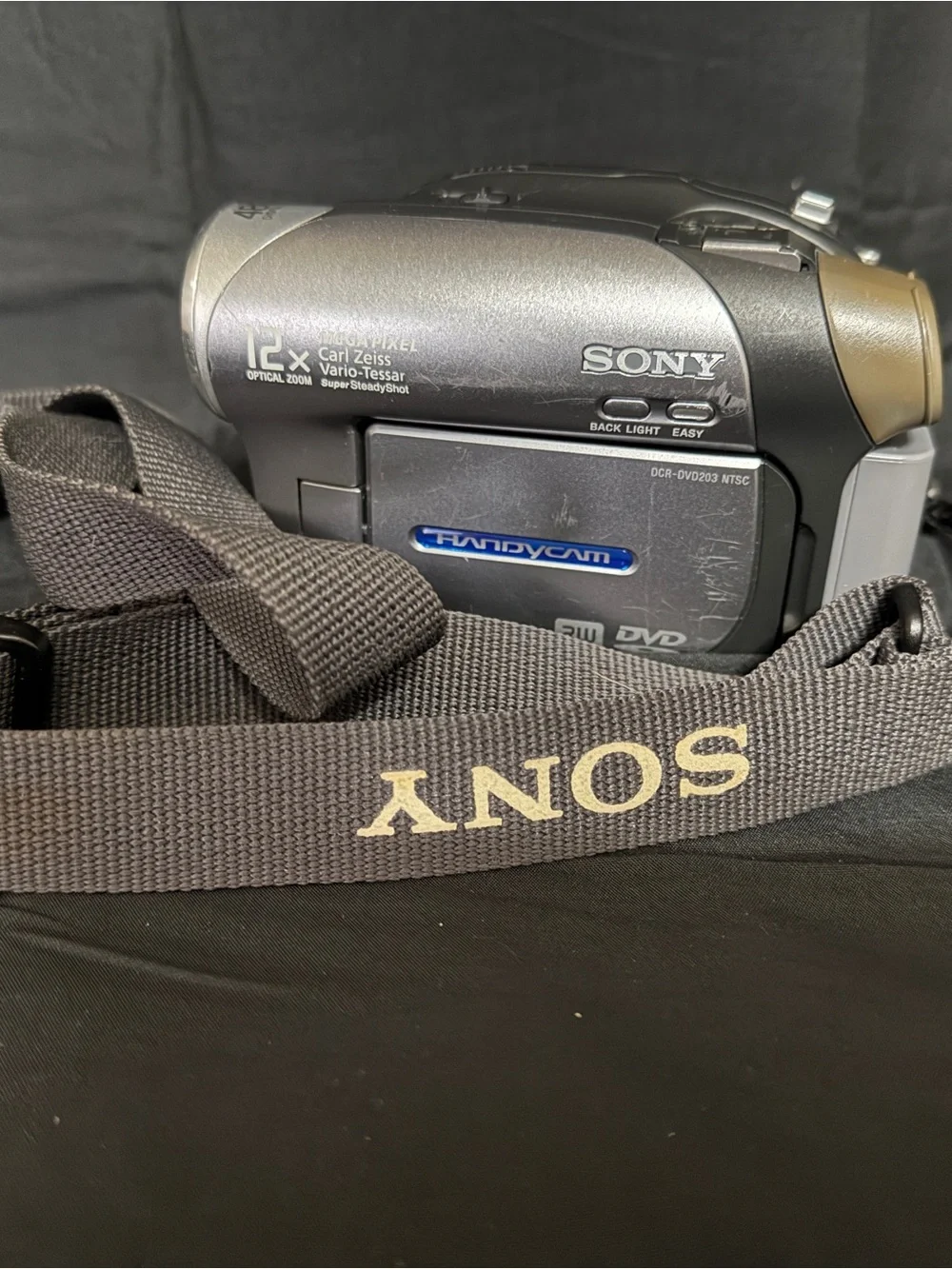 Sony Black and Silver Handycam Camcorder with Remote & Cables